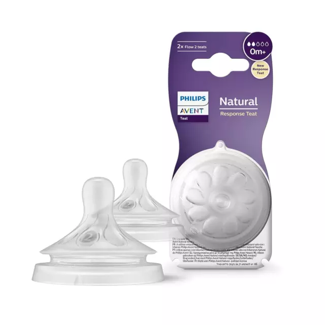 Philips Avent Natural Response Sauger – 2X Sauger Für Babyflaschen Mit Durchflus