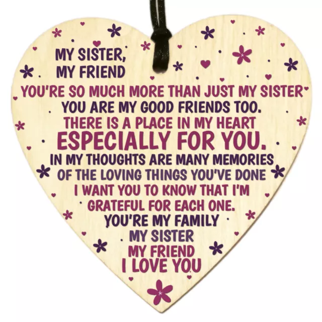 THANK YOU Best FRIEND Sister Gifts Heart Christmas Friendship Gift