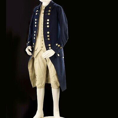 New Royal Navy Blue Uniform Pattern 1774-87 Men's Wool Jacket  100% Wool Custom
