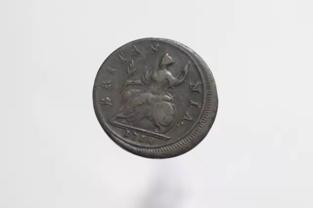 Uk Gb Error Coin Half Penny 1718 Sharp Details B10 #Rk5282
