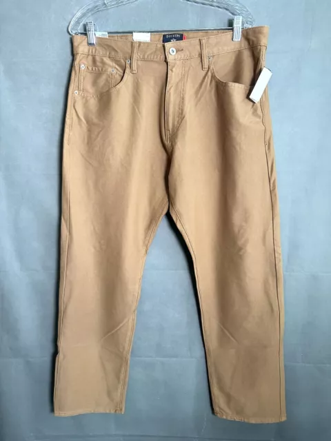 Dockers Mens Jean Cut Khaki Tan Straight Fit 33 Pants Coupe Droit