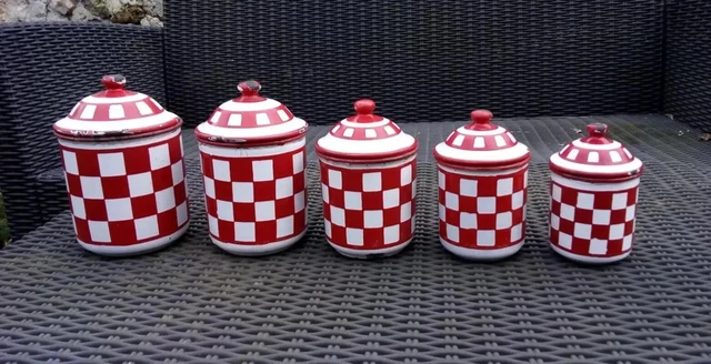 Pots à épices bleus tôle émaillée