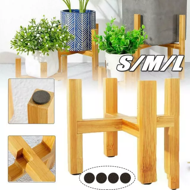 Support d'étagère support de plante d'angle en bambou pour pots de fleurs et p
