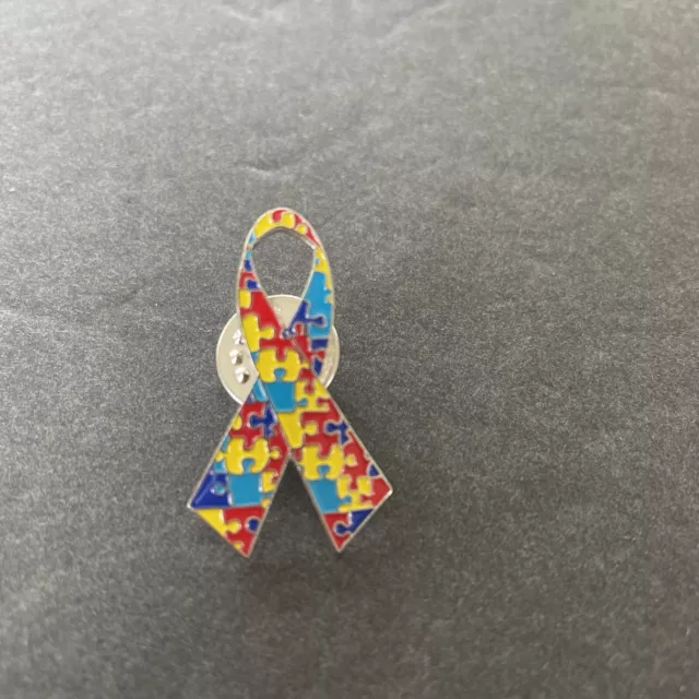 Autism Awareness Puzzle Ribbon Lapel Hat Shirt Jacket Vest Backpack Bag Pin