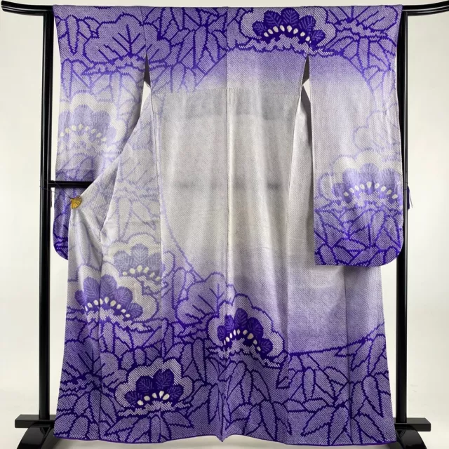 Japanese kimono SILK"FURISODE" long sleeves, overall tie-dyeing(so-shibori).2721