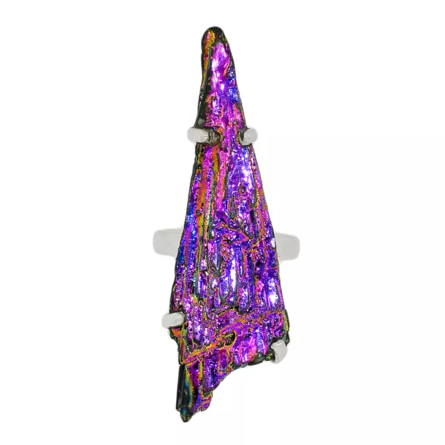 Treated Rainbow Aura Kyanite 925 Sterling Silver Ring Jewelry s.6.5 ALLR-21424