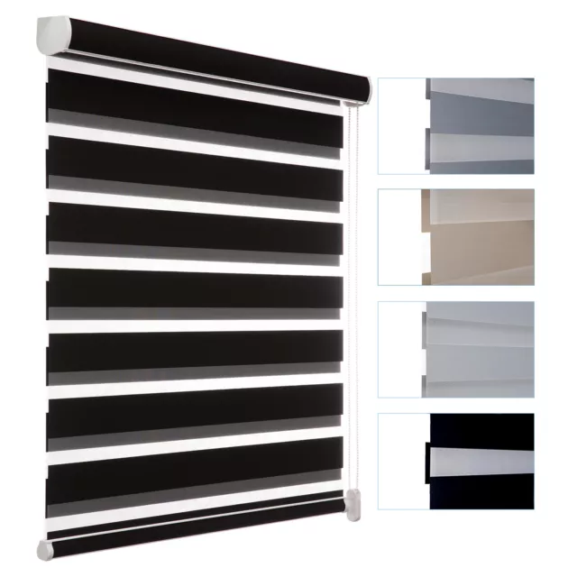 Custom Blackout Zebra Roller Window Shades Easy To Install Dual Layer Blinds