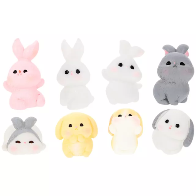 8 Pcs Micro Paysage Lapin Ornements De Jardinage Décor Table Verre Décorations