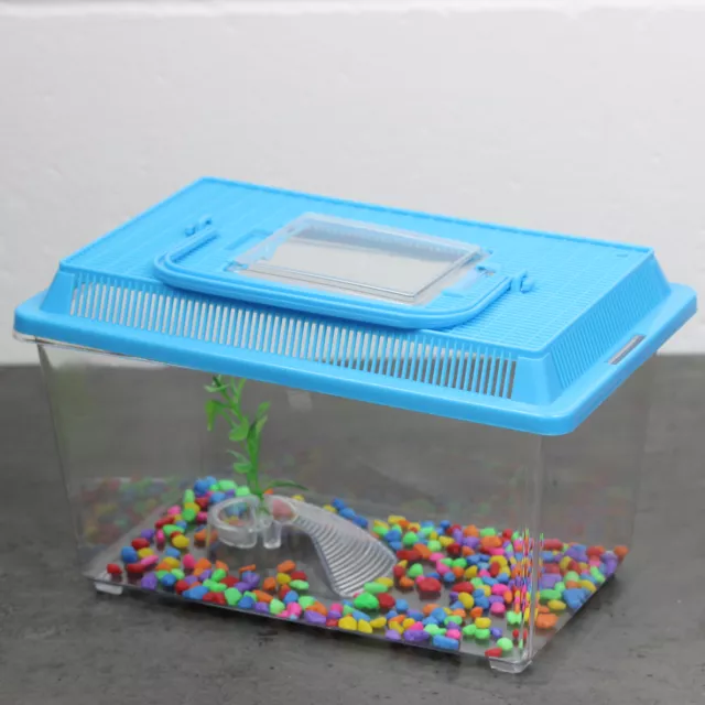 27cm Plastic Mini Aquarium Fish Tank Set Goldfish Starter Kit with Carry Handle 3