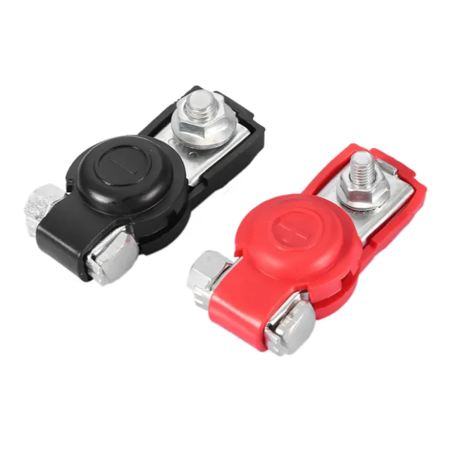 2Pcs Car Battery Terminals Cable Terminal Clamps Connectors With Protective Cove