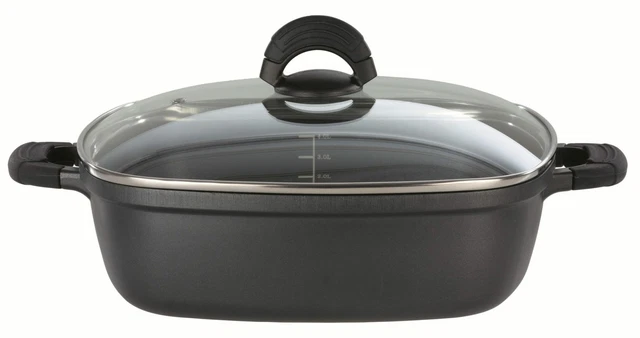 GSW Induktion Bräter mit Glasdeckel Silcoguss Noir Ø 28 x 28 x 8,5 cm 4,5 L NEU