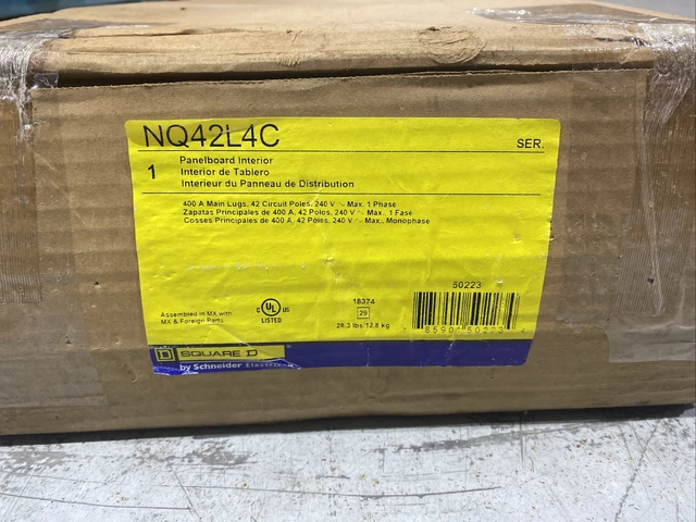 Square D Panelboard Interior NQ42L4C 400 Amp MLO 42 Circuit 240 V Single Phase