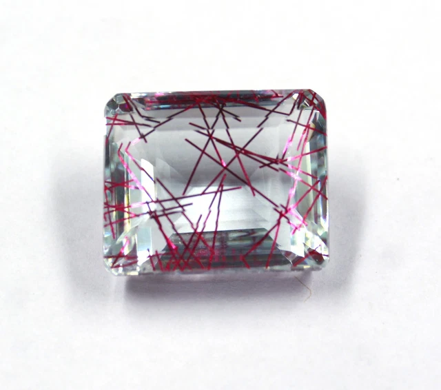Brésilien Rose Rutile Quartz 60.00 CT Certifié Émeraude Forme Gemme VT992