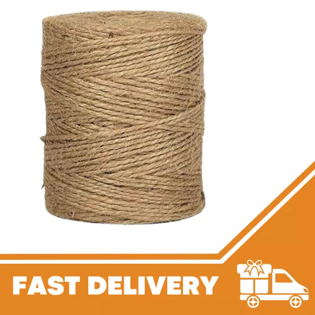 10M-1000M Natural Brown Twine String Shank Craft Jute Christmas Packing 3ply