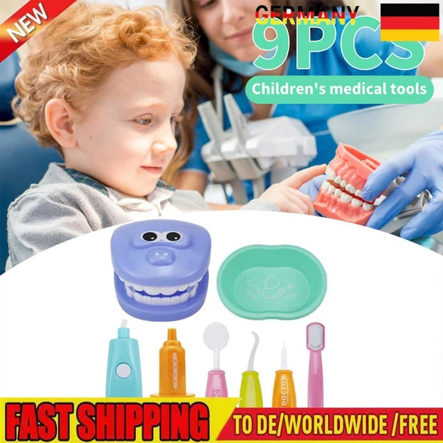 Tikhell 9-teiliges Zahnputzspiel f? Kinder, p?agogisches Dental-Szenenspielzeug,