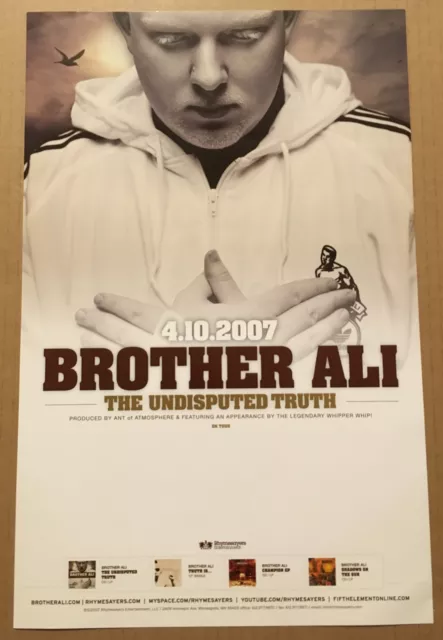 BROTHER ALI Rare 2007 PROMO POSTER 4 Undisputed CD USA 11x17 MINT Never Displayd