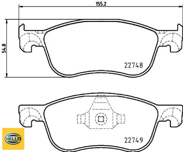 HELLA 8DB355037-741 Kit pastiglie freno per freno a disco Kit pastiglie freno per Ford
