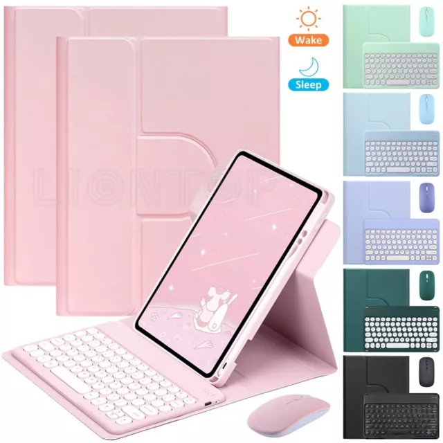 Bluetooth Keyboard Mouse Rotating Smart Case For iPad 7/8/9/10th Gen Air 3 4 5th