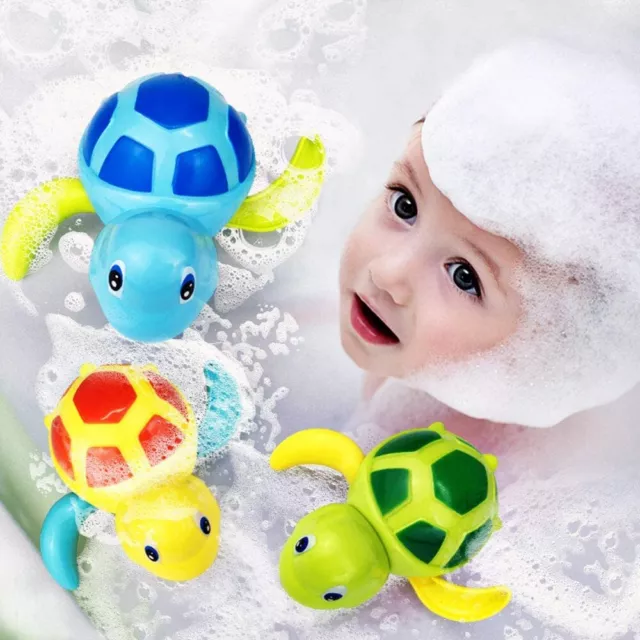 3Pcs Kids Baby Child Wind Up-Swimming Pool Bath Time Toy Animal Floating Turtle 3