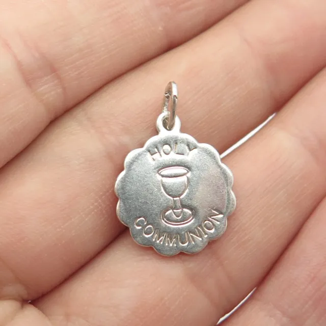 925 Sterling Silver Vintage "Holy Communion" Charm Pendant