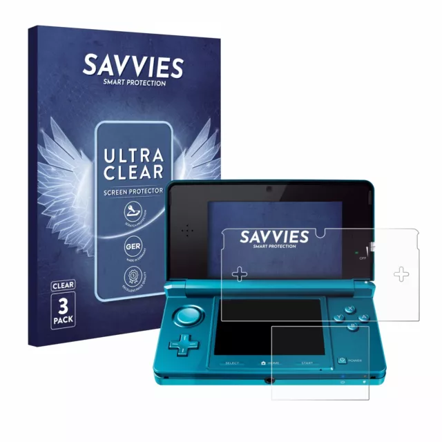 Savvies 6x Folie für Nintendo 3DS Schutzfolie Displayschutz Display Schutz Klar