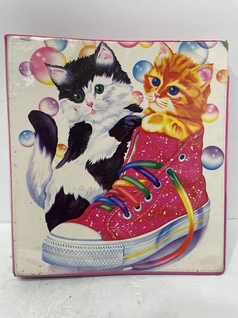 Lisa Frank 3 Ring Binder Kittens Bubbles Sneaker 80s 90s