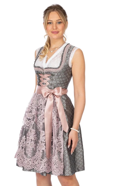 Marjo Midi Dirndl 2tlg. 58cm KACEY braun-rosa