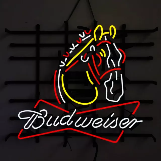 Buds Horse Beer Neon Sign 20"x16"  Lamp Bar Pub Man Cave Wall Deocr Artwork Gift