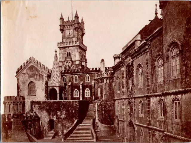 Portugal, palais national de Pena Vintage albumen print  Tirage albuminé