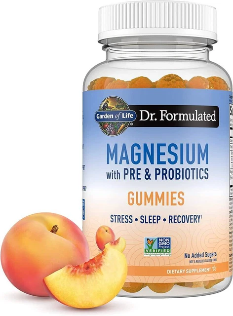 GARDEN OF LIFE Magnesium w/Pre & Probiotics - 60 Peach Gummies