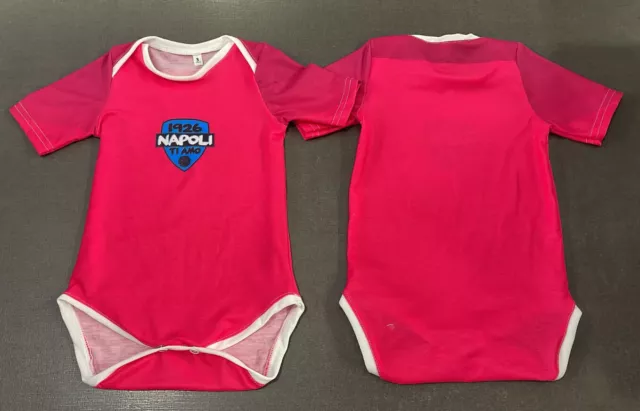 Body neonato Napoli  tifosa tifoso bimba cotone anallergico rosa femminuccia