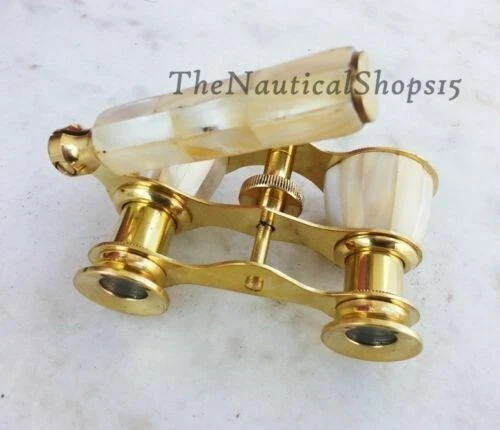 Vintage Style Nautical Opera Glass Binoculars Mother of Pearl Spyglass Telescope