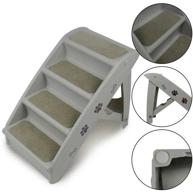 4 Stufen Haustiertreppe Hundetreppe Klappbar Treppe Katzentreppe Treppenstufen