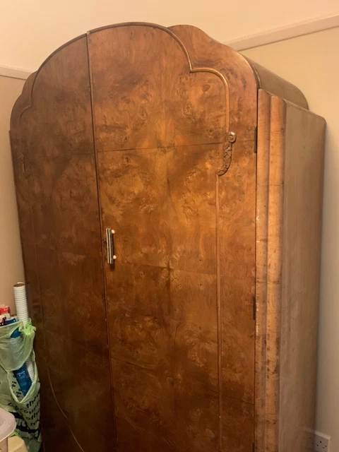 Burr walnut genuine Art deco double wardrobe