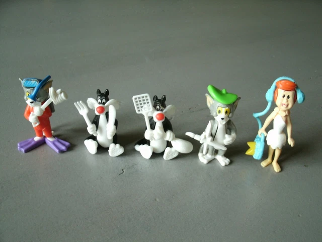 Lot De 3 Figurines Tom Et Jerry - Warner Bros / Kinder - Démontables - Occasion