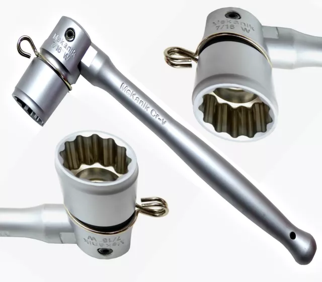 7/16" Whitworth Scaffold Spanner 21mm Bi-Hex Wrench Box Poka Plumb Handle