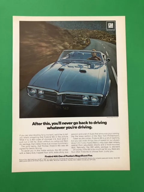 1967 Pontiac Firebird Original Vintage Print Ad Advertisement 1 Page