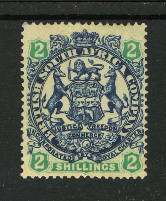 M18408 Rhodesia 1896 SG47 - 2/- indigo & green/buff