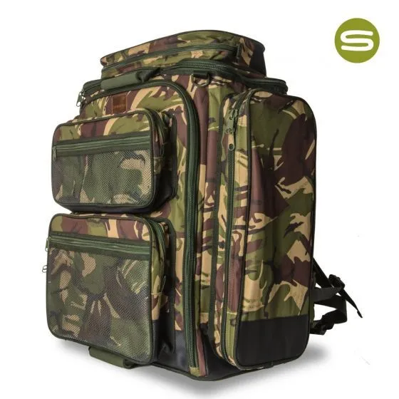 Saber Camo 5 Fishing Rod Bag Sleeve 12ft Reel DPM Padded + Bag Backpack Carryall 2