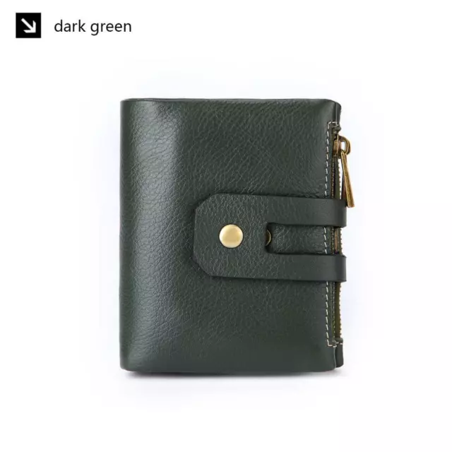 Genuine Leather Rfid Double Zip  Coin  Slim Short Soft Fashion Men Wallet/Purse
