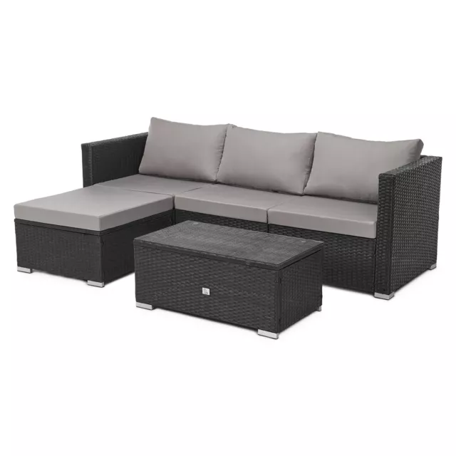 SVITA QUEENS PolyRattan Lounge Sofa Garten Garnitur Lounge Gartenmöbel Rattan