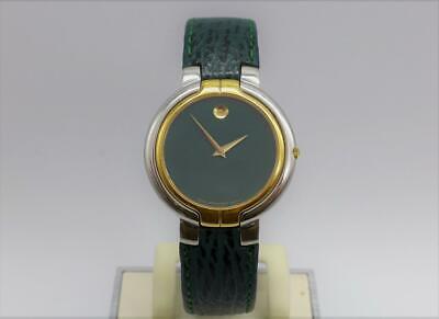 Movado Museum 81.A2.890.1 Two Tone Steel Green Dial Very Rare Quartz Wristwatch