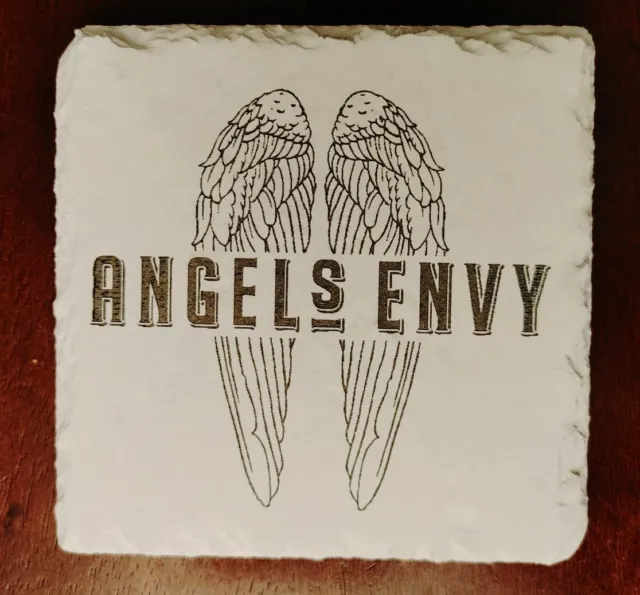 Angel's Envy KY Kentucky Bourbon White Slate Stone Coaster Bar Gift Home Decor