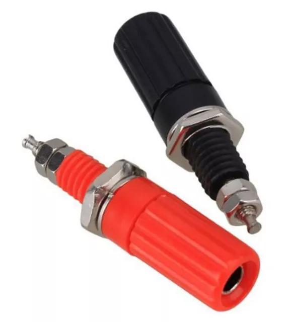 2 x Binding Post 4mm Terminal Speaker Test Socket Connector Red Black Deep