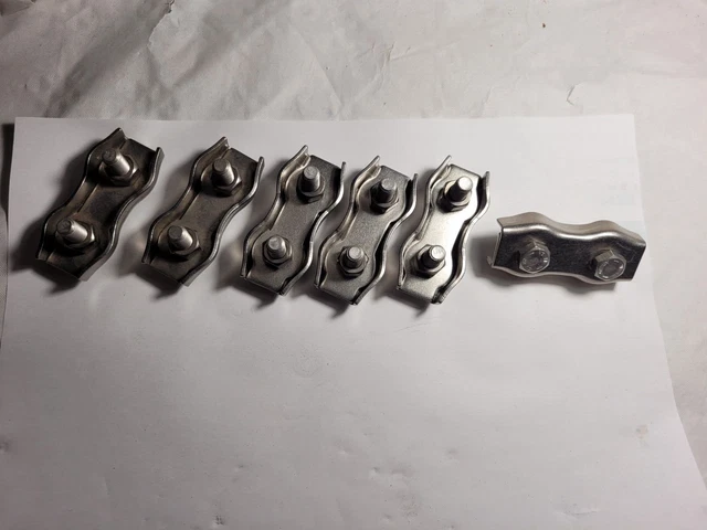 LOT de 12 cosses coeur + 6 serres cable inox marine neufs