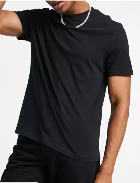 ASOS Plain Black Cotton T-Shirt Tee Top - Size XL to 4XL - OZ STOCK!