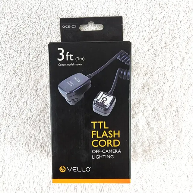 Vello 3 Ft TTL Flash Cord Off Camera Lighting NEW for Canon open box OCS-C3