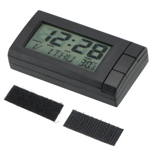 Horloge numérique à écran LCD voiture thermomètre et fonction calendrier