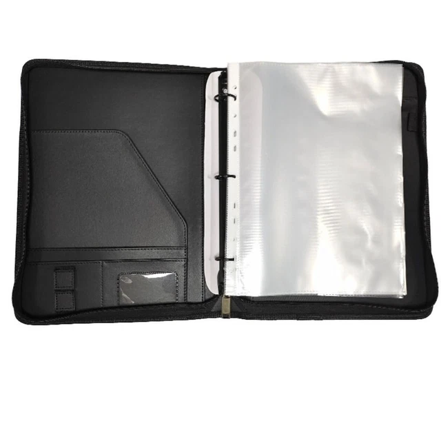 REFILLABLE FILE FOLDER Leather Document Holder A4 Document Binder
