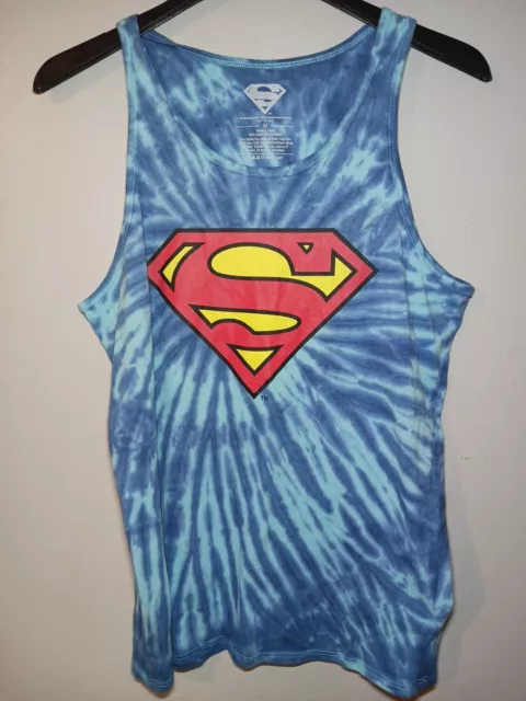 Camisa Top Superman Tie Dye Tank Azul Talla Mediana